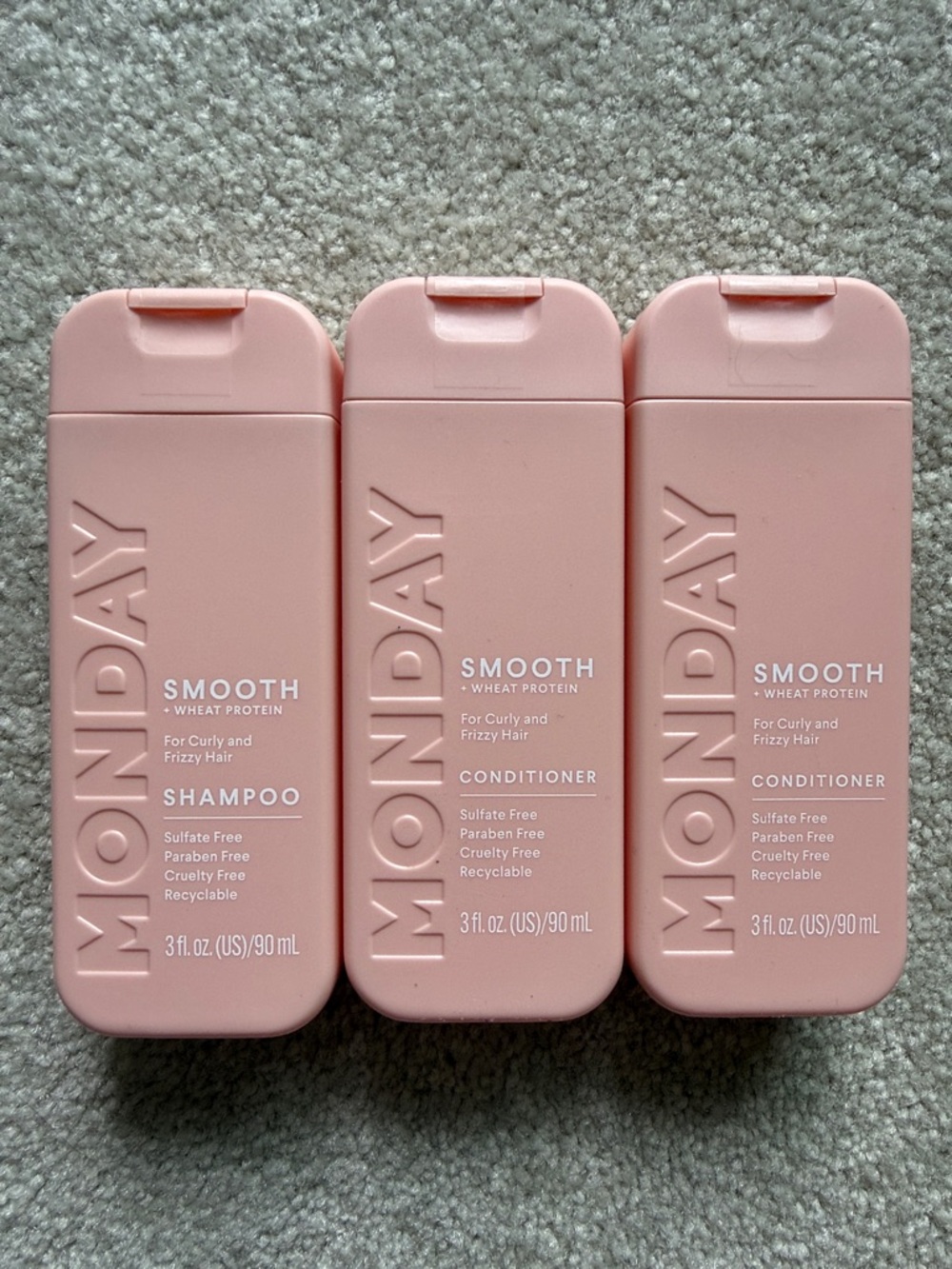 MONDAY Smooth 1 Shampoo & 2 Conditioners Set Travel Size